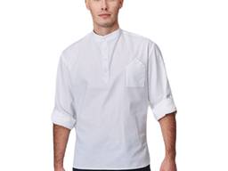 Белая рубашка с воротником стойка для официантов/администраторов