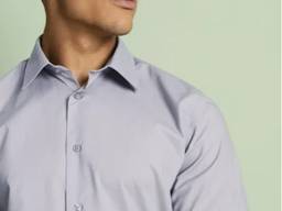 Рубашка для официанта мужская светло-серая с коротким рукавом