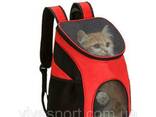 Рюкзак переноска для кошек и собак с сетчатыми вставками, красный - фото 2