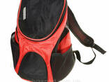 Рюкзак переноска для кошек и собак с сетчатыми вставками, красный - фото 3