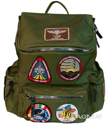 Рюкзак Top Gun backpack with patches (оливковый)