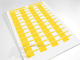 Самоклеющиеся бирки желтые маркировки оптических патч-кордов и пигтейлов D до 5 мм.