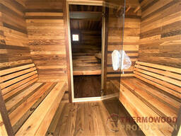 Sauna Cube Quadro Black 3.6x4.0m Thermowood Production