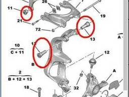Пежо 407 передняя подвеска схема