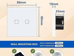 Сенсорный настенный выключатель Bseed, двухклавишный, однопозиционный, скрытый монтаж. ..