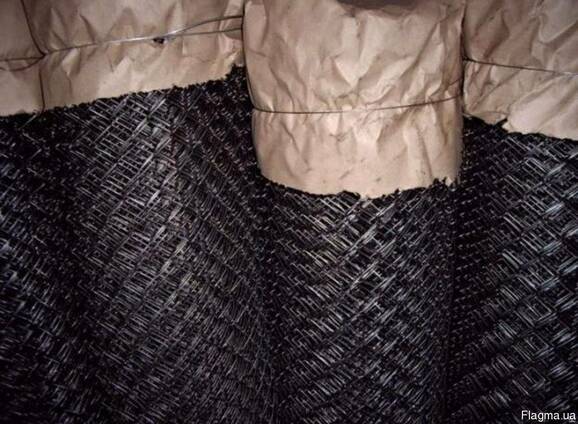 Сетка рабица черная. Ячейка:30х30х1,8мм; рулон:1х10м