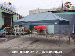 Шатер розсувний 6х3 Pro Extra Сірий з оцинкований каркас. Шатри намети виготовлення пошитя