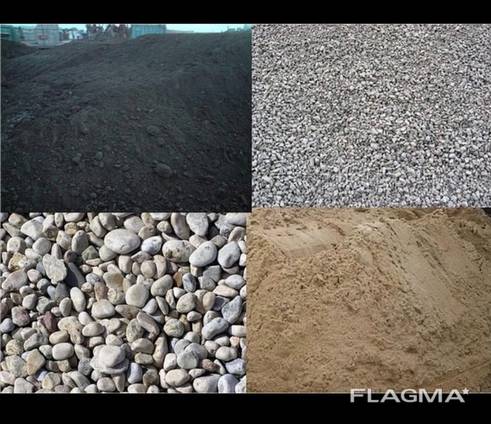 Отсев, глина, суглинок, щебень, песок, чернозем