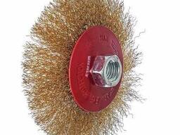 Щетка коническая Vitals гофрированная латунированная 115 мм М14, 0,3 мм