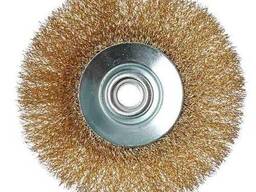 Щетка коническая Vitals гофрированная латунированная 125 мм М14, 0,3 мм