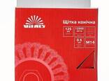 Щетка коническая Vitals плетеная сталь 125 мм М14, 0,5 мм - фото 1
