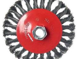 Щетка коническая Vitals плетеная сталь 125 мм М14, 0,5 мм