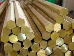 Латунный шестигранник ЛС59 Л63 ГОСТ ф 6-320, ф 8-32, ф 32-32