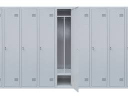 Шкаф металлический одноуровневый ШОМ-П 9/360. Ширина 360см. 9 секций