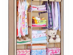 Шкаф тканевый 3 секции складной с каркасом Storage Wardrobe 175 х 130 х 45 см. Цвет:. ..