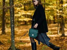 Шкіряна сумка Skin and Skin Blossom 23х22х7.5 см Зелена (BW06GR)