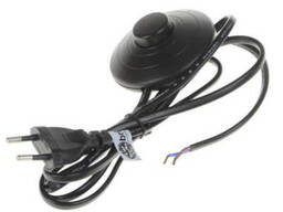 Шнур с круглым выключателем P-2S black 1,8m