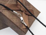 Шнурок шелковый Milan ювелирный на шею с серебряным замком, 70см, 4гр - фото 8