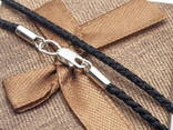Шнурок шелковый Milan ювелирный на шею с серебряным замком, 70см, 4гр - фото 1