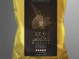 Шоколад молочный 35 %, натуральный бельгийский Blanche