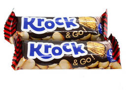 Шоколадный батончик Roshen Krock and Go с начинкой из арахисовой пастой 25 грамм