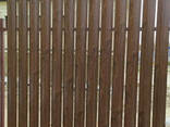 Металлический штакетник 130мм 043мм 3-D Тёмное дерево 2-ст. Штахети металеві на забор