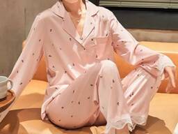 Шикарні атласні піжами з мереживом