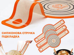 Силиконовая лента-подложка (коврик-слинг) для выпечки хлеба, теста или кексов в духовке...