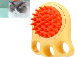 Силиконовая массажная щетка с дозатором для шампуня для купания домашних животных