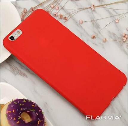 Силиконовый чехол матовый iPhone 6/6s red