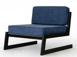 Синее кресло "SOFT" в стиле LOFT из металла и ткани - фото 1