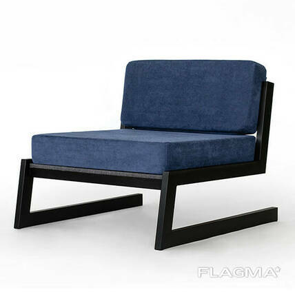 Синее кресло "SOFT" в стиле LOFT из металла и ткани