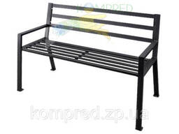 Скамейка со спинкой металлическая разборная Встреча 1200х500х900 мм черный Kompred OL854