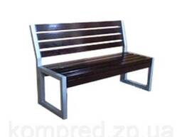 Скамья парковая ЛЕРА со спинкой без подлокотников 1500*600*915мм (сіра) OL696/4