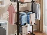 Складна вертикальна сушарка для білизни (76 × 64 × 177 см) 3 рівні + 1 для взуття, Чорна - фото 1