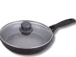 Сковорода глибока гранітна з скляною кришкою, діаметр 240мм, Box