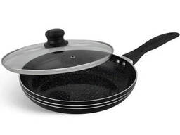 Сковорода с крышкой 24 см темный мрамор Unique UN-5164 | Антипригарная сковорода |...