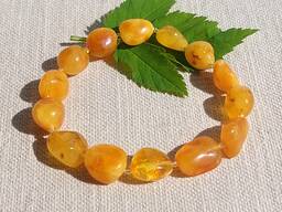 Сонячний янтарний браслет у вінтажному стилі, натуральний бурштин