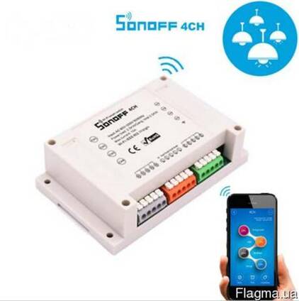 Sonoff 4CH 10А 2200W 4-Канальный WiFi выключатель Smart