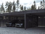 Современный автомобильный навес на 3 авто - фото 2