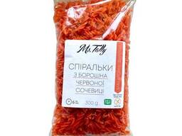 Спіральки з борошна червоної сочевиці