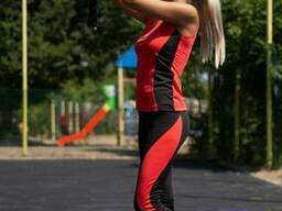 Спорт костюм женский 102R075 цвет Кораллово-черный