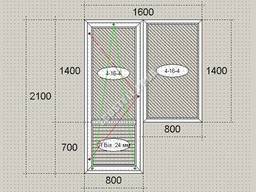 Стандартный балконный блок VEKA SoftLine AD70 1600*2100