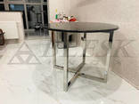 Стеклянный стол кухонный из  нержавеющей стали и стекла