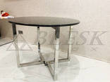 Стеклянный стол кухонный из  нержавеющей стали и стекла