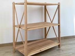 Стелаж дерев'яний 3 полки для книг, етажерка 83х78х30см, торговий стелаж