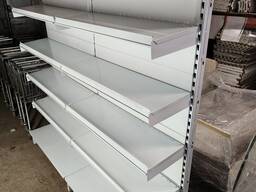 Стелаж торговий бу, стелаж 2м бу , металеві стелажі бу , односторонні пристінні стелажі