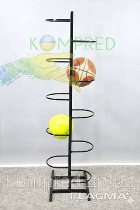 Стеллаж для мячей 500*300*1500 на 10 шт, черная Kompred OL529/2