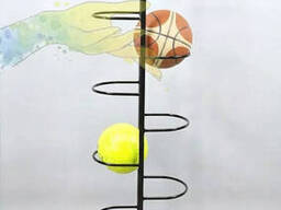 Стеллаж для мячей 500*300*1500 на 10 шт, черная Kompred OL529/2