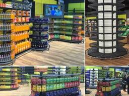 Стеллажи островные  для продуктов